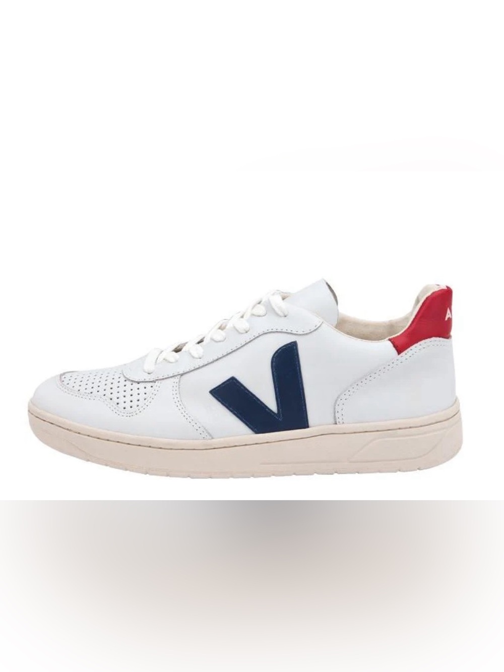 Veja White Sneakers with Navy V Logo